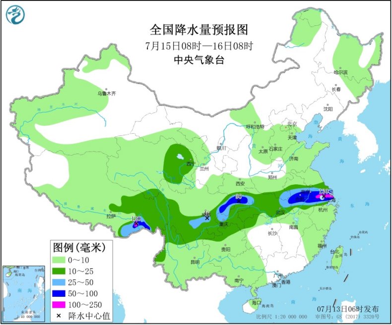 西南地區(qū)東部江漢江淮等地有強(qiáng)降雨 華北地區(qū)多陣雨或雷陣雨