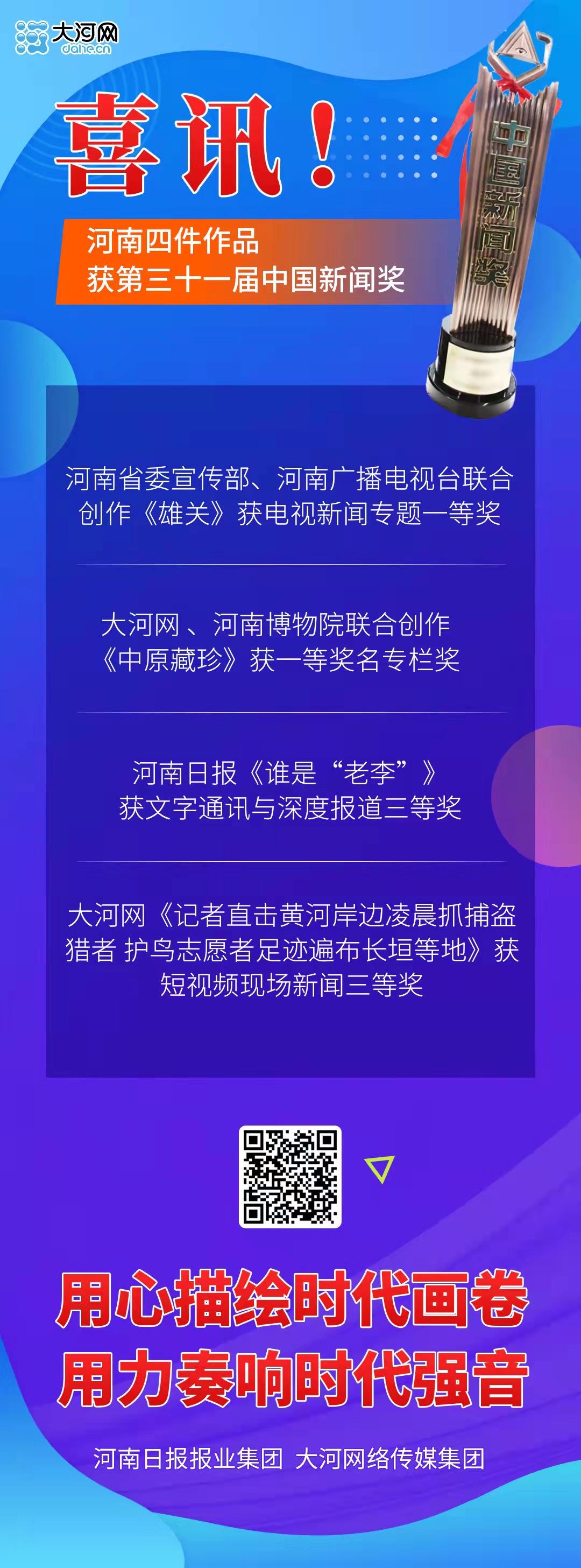 河南四件作品獲得中國新聞獎 《中原藏珍》《雄關》榮獲一等獎