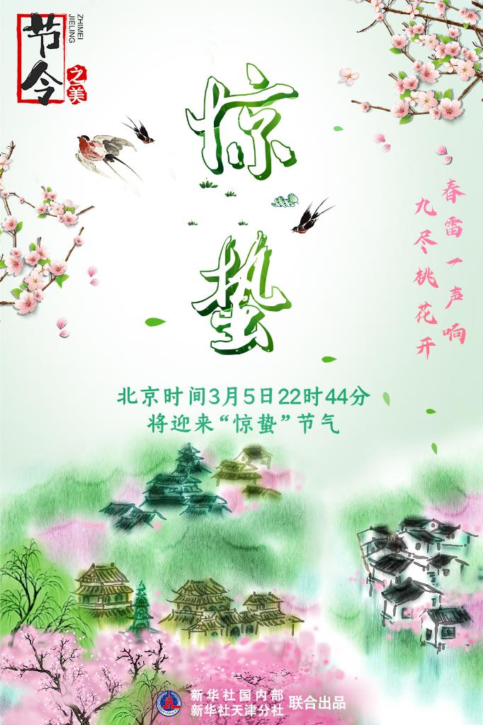 3月5日22時44分“驚蟄”：春雷一聲響，九盡桃花開