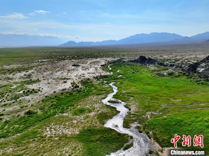 俯瞰柴達(dá)木盆地都蘭湖國(guó)家濕地公園