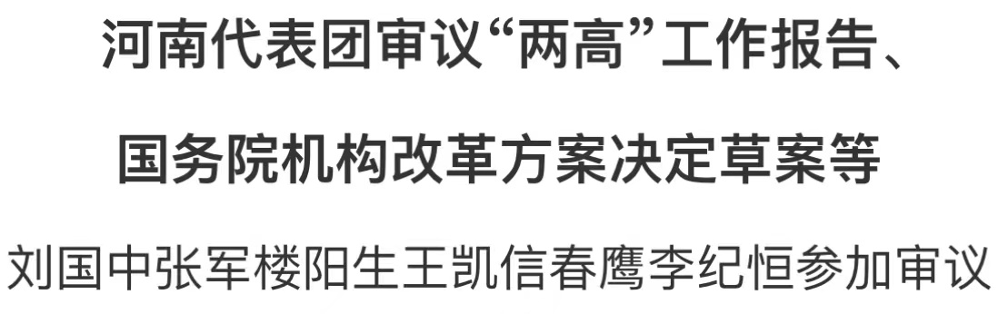 河南代表團審議“兩高”工作報告、國務(wù)院機構(gòu)改革方案決定草案等