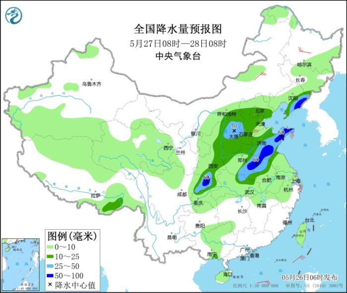 江漢黃淮等地將有較強降雨 我國北部和東部海域?qū)⒂写箪F