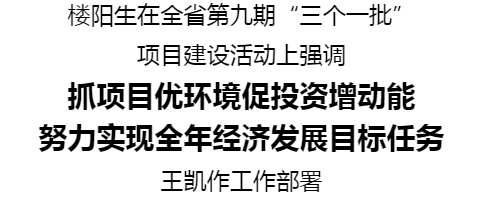 全省第九期“三個一批”項目建設(shè)活動舉行