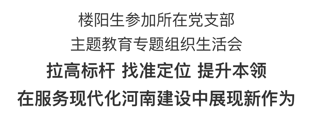 樓陽生參加所在黨支部主題教育專題組織生活會(huì)