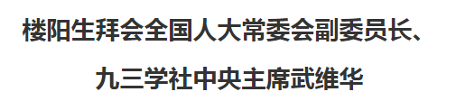 樓陽(yáng)生拜會(huì)全國(guó)人大常委會(huì)副委員長(zhǎng)、九三學(xué)社中央主席武維華