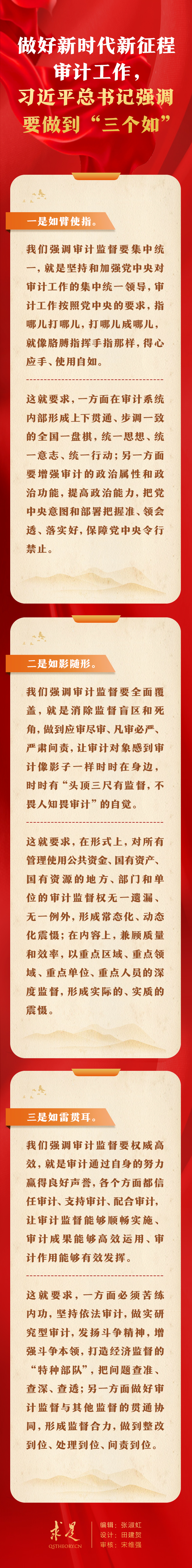 做好新時(shí)代新征程審計(jì)工作，習(xí)近平總書記強(qiáng)調(diào)要做到“三個(gè)如”