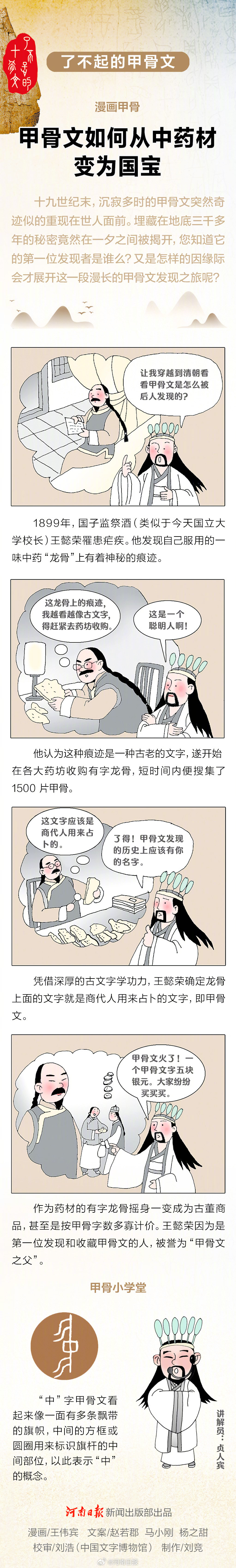 【漫畫甲骨丨#甲骨文如何從中藥材變?yōu)閲?guó)寶#】