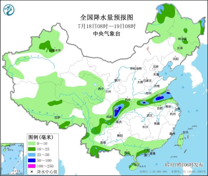 中央氣象臺：黃淮地區(qū)及四川盆地等地仍有強降雨